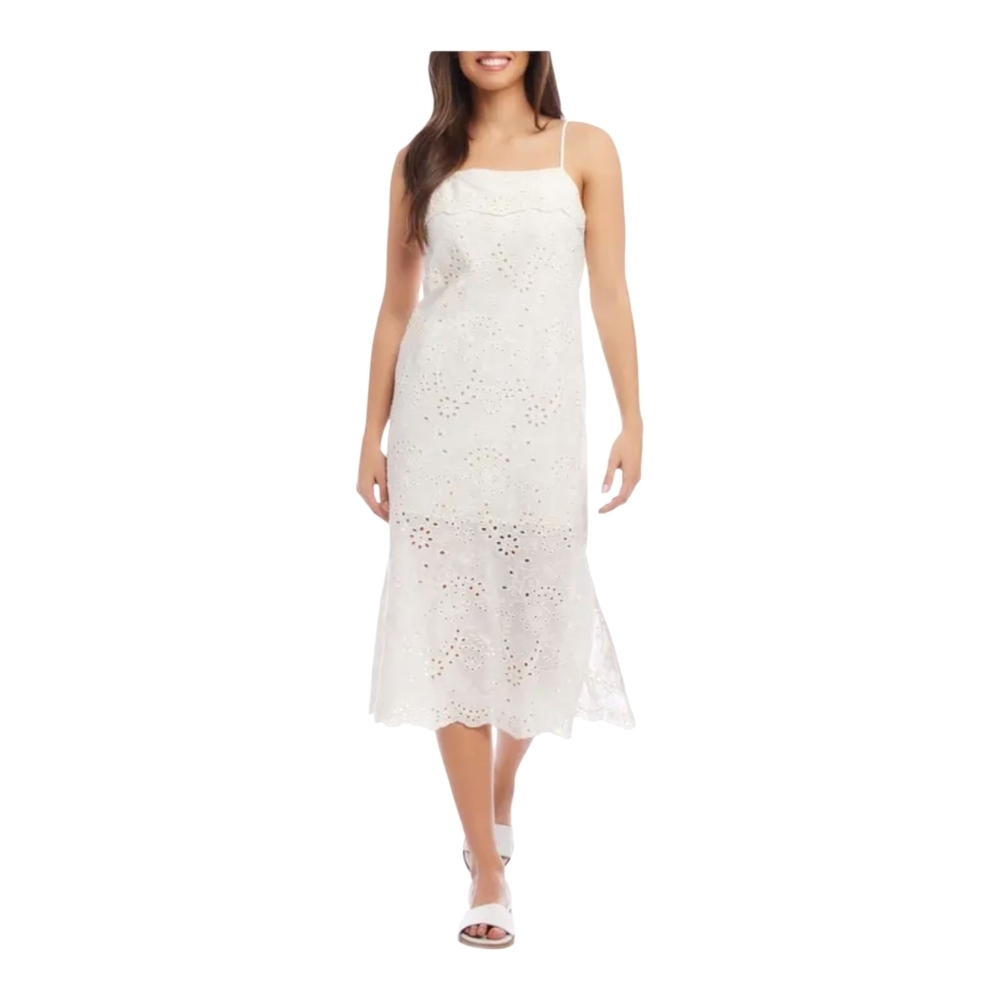 NWT Karen Kane IVORY Lace Midi Dress, Xlarge